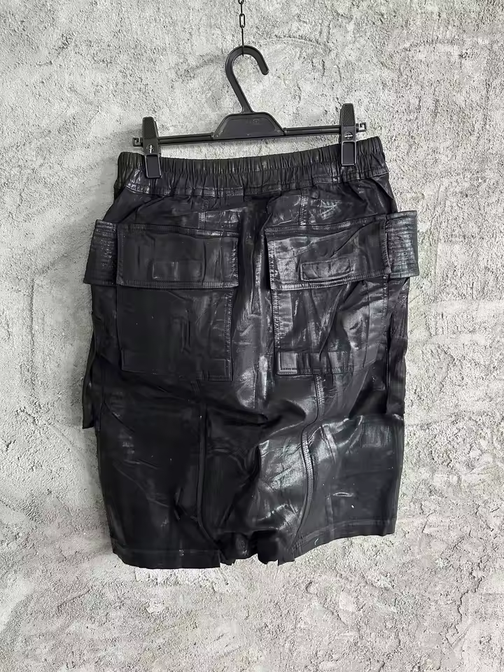 Owen Seak Men Oil Wax Jeans Short Denim Casual Cotton Gothic Men's Clothing Summer Knee Length Loose Black Short - AliExpress 