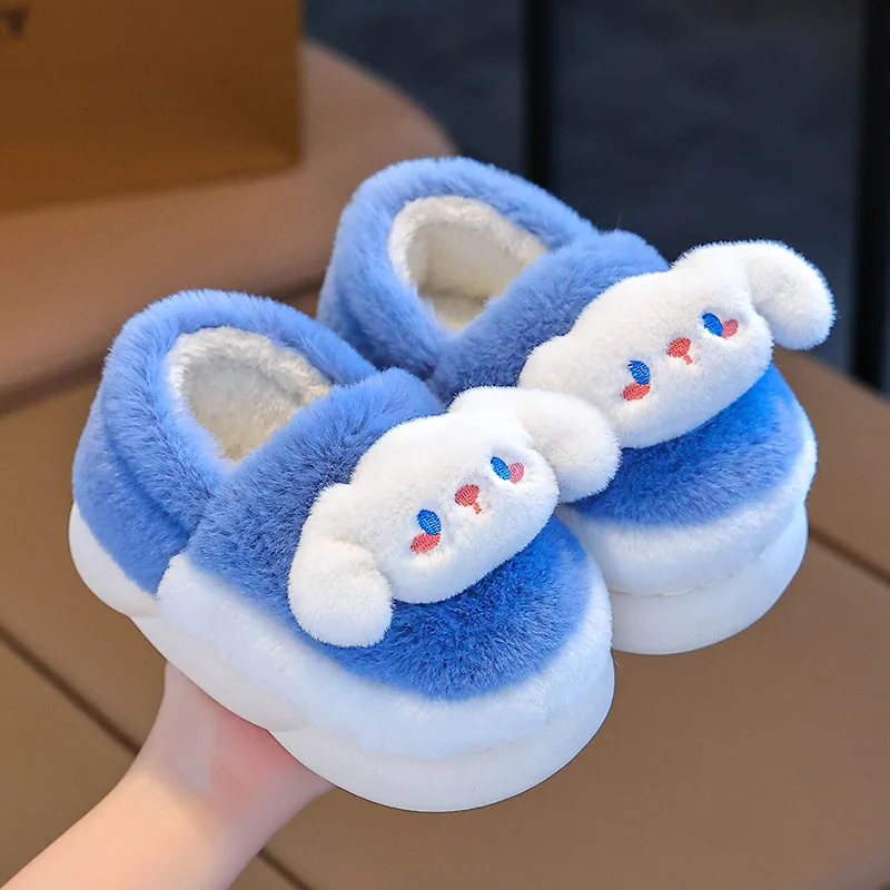 الشتاء الكرتون الأطفال نعال قماش نعال من القطن أنيمي المرأة مغطاة الدافئة مريحة المخملية لطيف المنزل شبشب منزل