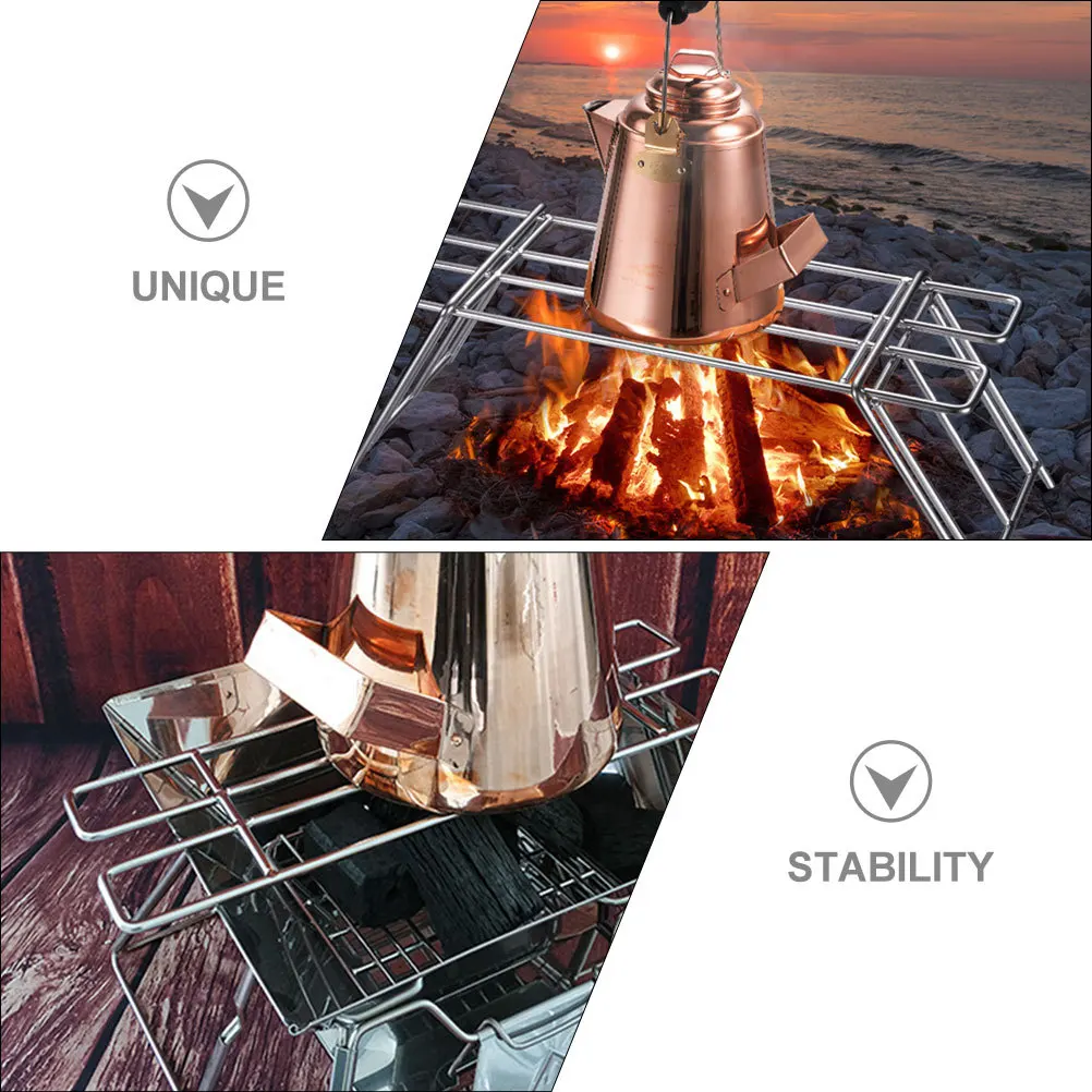

Thickened Stainless Steel Bbq Net Geometric Support Camping Campfire Rack Outdoor Bonfire Grill Mesh Durable Cooking Rack