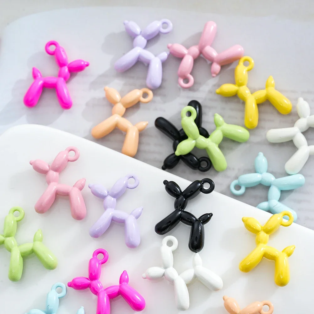 

5pcs Alloy 3D Cartoon Dog Charms Colorful Animal Pendants For Bracelet Necklace Keychain DIY Jewelry Making Accessories