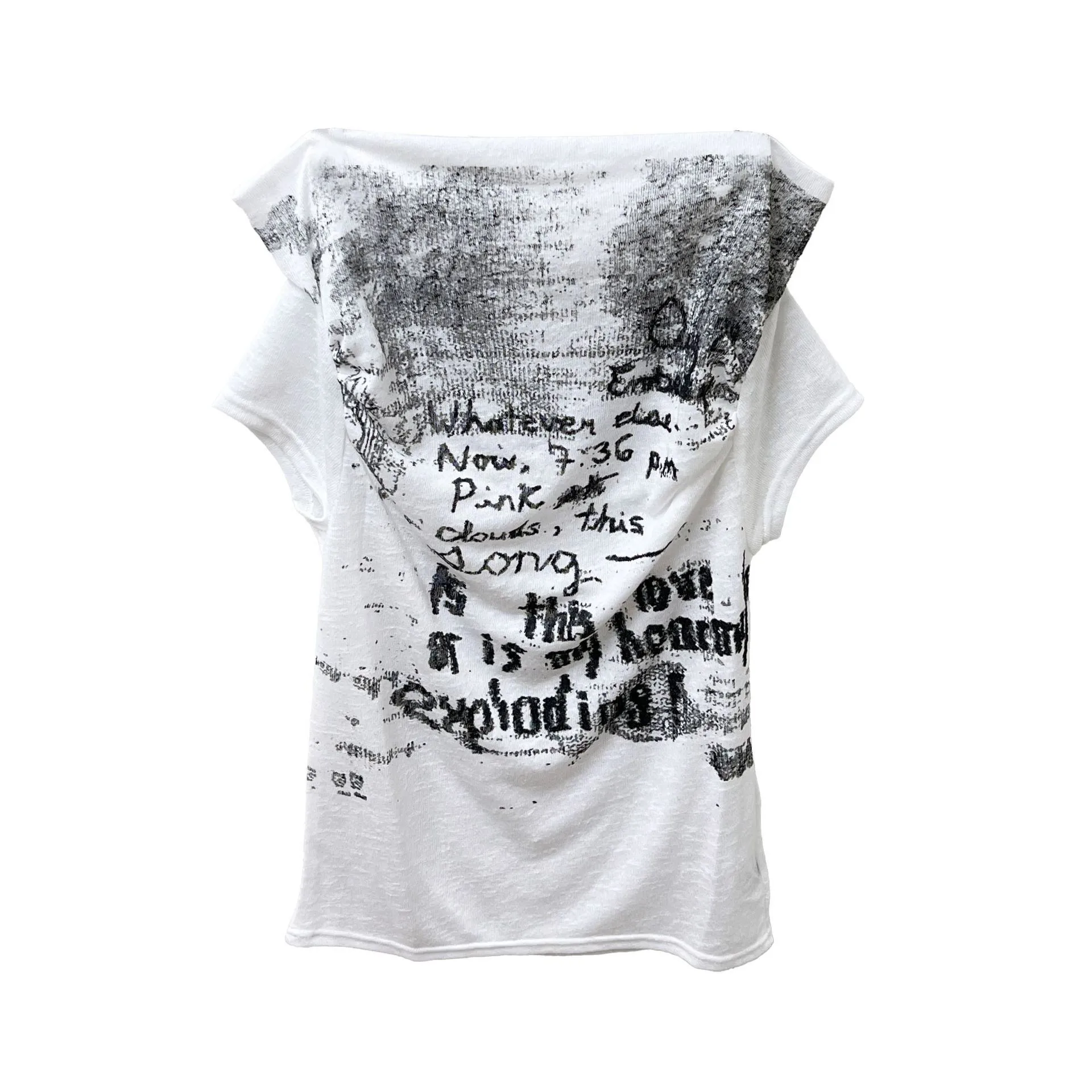 American Sle Spicy Girl oulder T-irt Women's ort Sve Letter Print Street Sle Polyester Fiber Casual Top