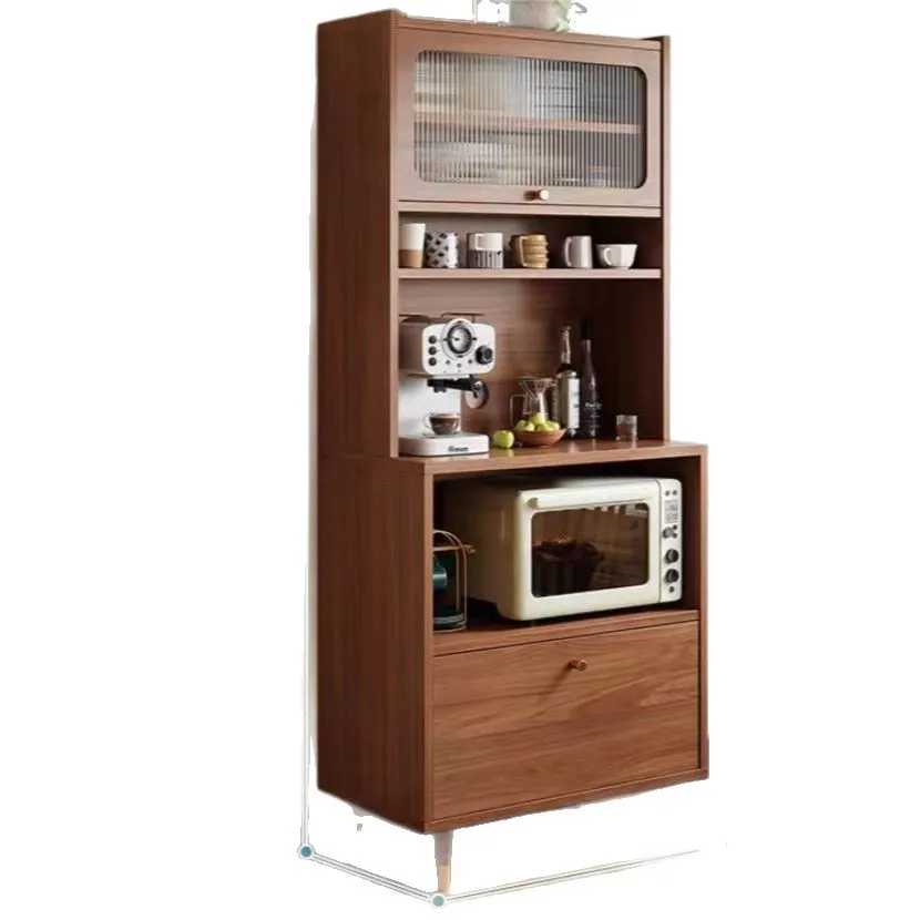 CX solid wood side kitchen, simple storage cabinet for integrated tea and water, high cabinet against the wall