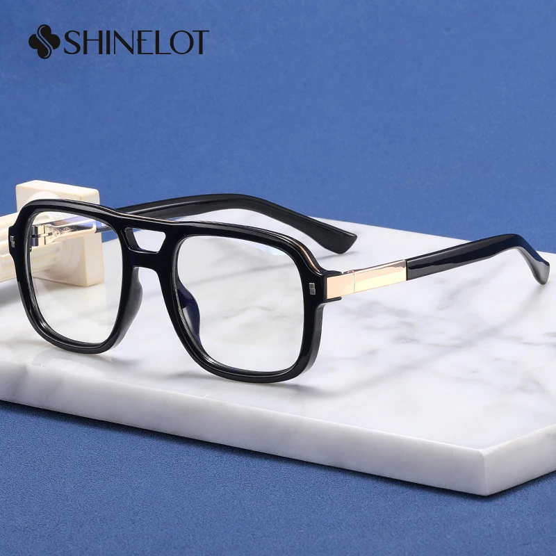 

81186 Hot Sale Men Double Bridge Eyeglasses Frame Male Eye Protection Glasses Youth Style Best-Selling Boyfriend Eyewear