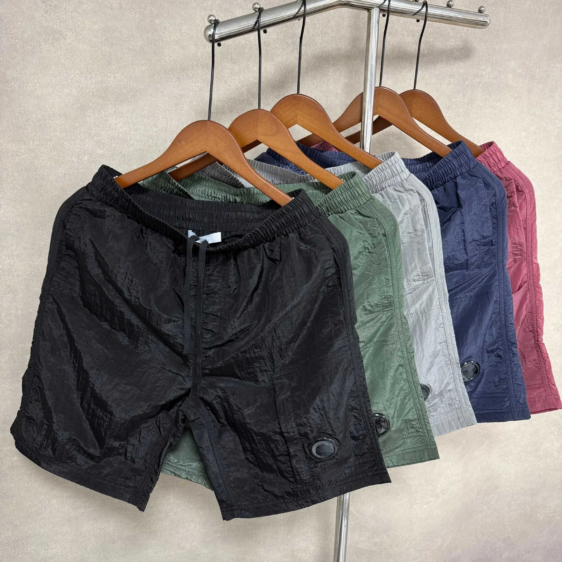 Quick Dry Beach Shorts Metal Lens Drawstring Five Inch Elastic Waist Functionality Short Pants Unisex Sportswear Casual Clothing