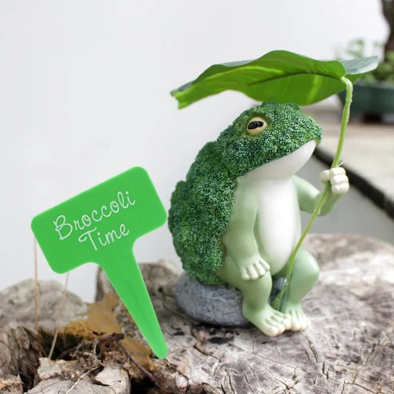 

Resin Simulation Broccoli Frog Sculpture Ornaments Outdoor Courtyard Balcony Animal Statue Crafts Garden Decoration Accessories