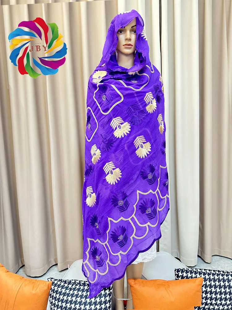 

Африканский мусульманский 12 шт., летняя одежда с вышивкой, большой этнический шарф 2,2x1,1 м, хлопковая шаль с цветочным узором, однотонный трикотаж, хиджаб