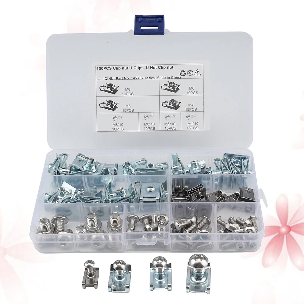 

100pcs U Nut Fasteners Manganese Steel Spire Clips For Panel Bumper Fixing Motorcycle Fairing Wire Harness Securing