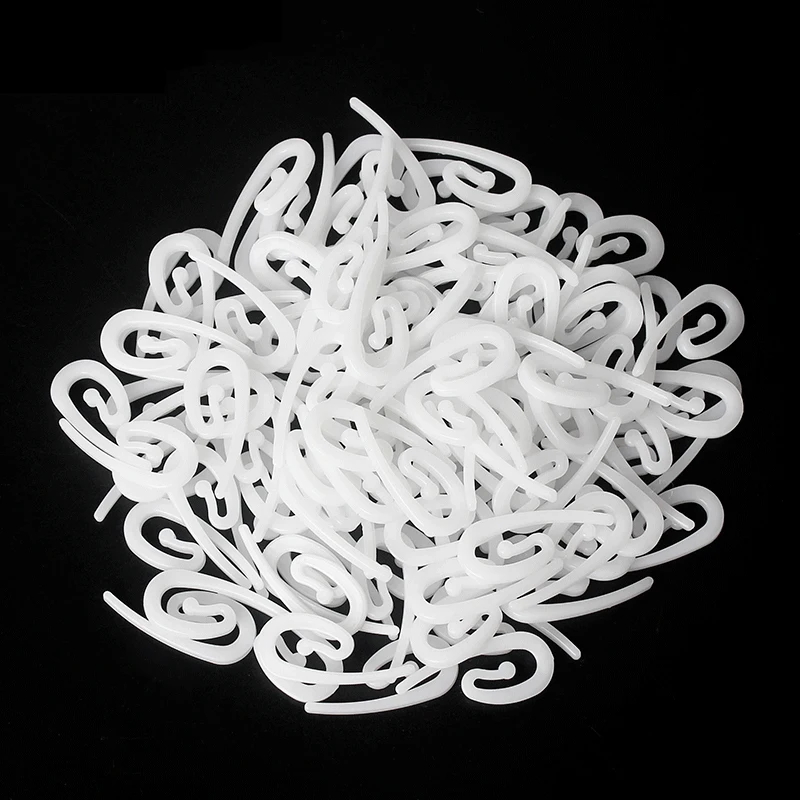 Ripple Fold Curtain Hook Plastic S Fold Curtain White Hook Wave Curtain Track Hooks Home Decoration Accessories