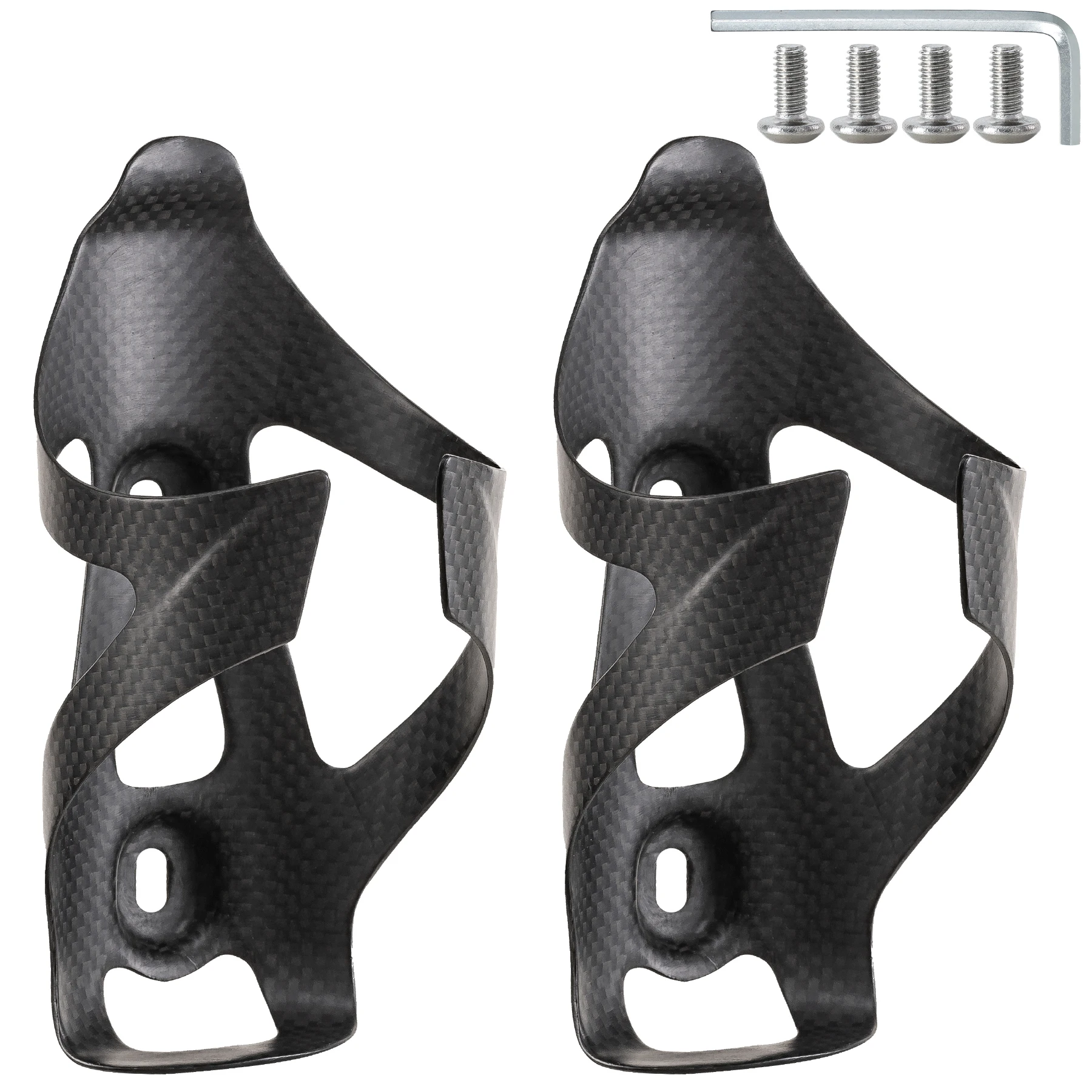 Carbon Fiber Bike Water Bottle Cage Holder for Road Bikes Mountain Bicycle Water Bottle Cage Drink Cup Holder, Matte 2 Pack