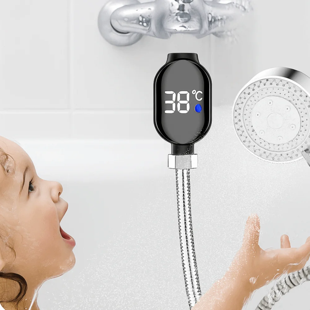LED Water Temperature Gauge Precise Measurement Waterproof Bath Water Thermometer Touch Control Easy Installation