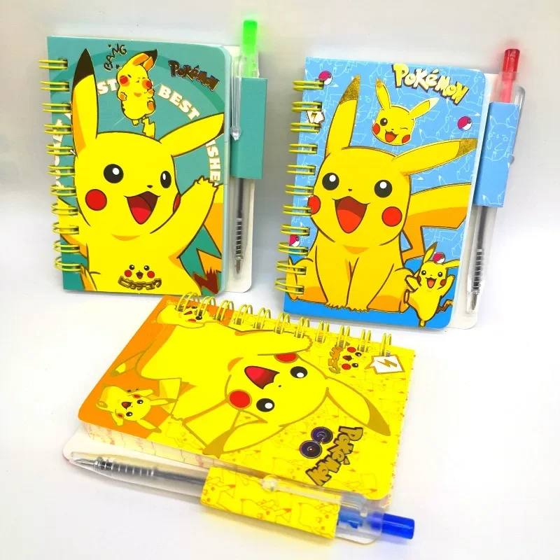 

Pokemon Pikachu Notebook with Pen Set Cute Cartoon School Supplies Portable Diary Fashion Office Supplies Coil Book Gift