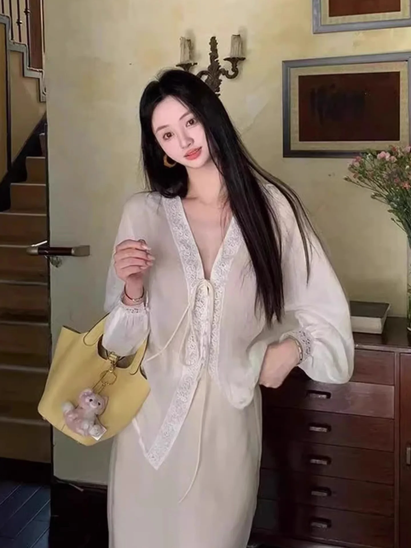 

Легкий кардиган с длинными рукавами и защитой от солнца, свободный, удобный, в корейском стиле, шелковый топ для лета 2025