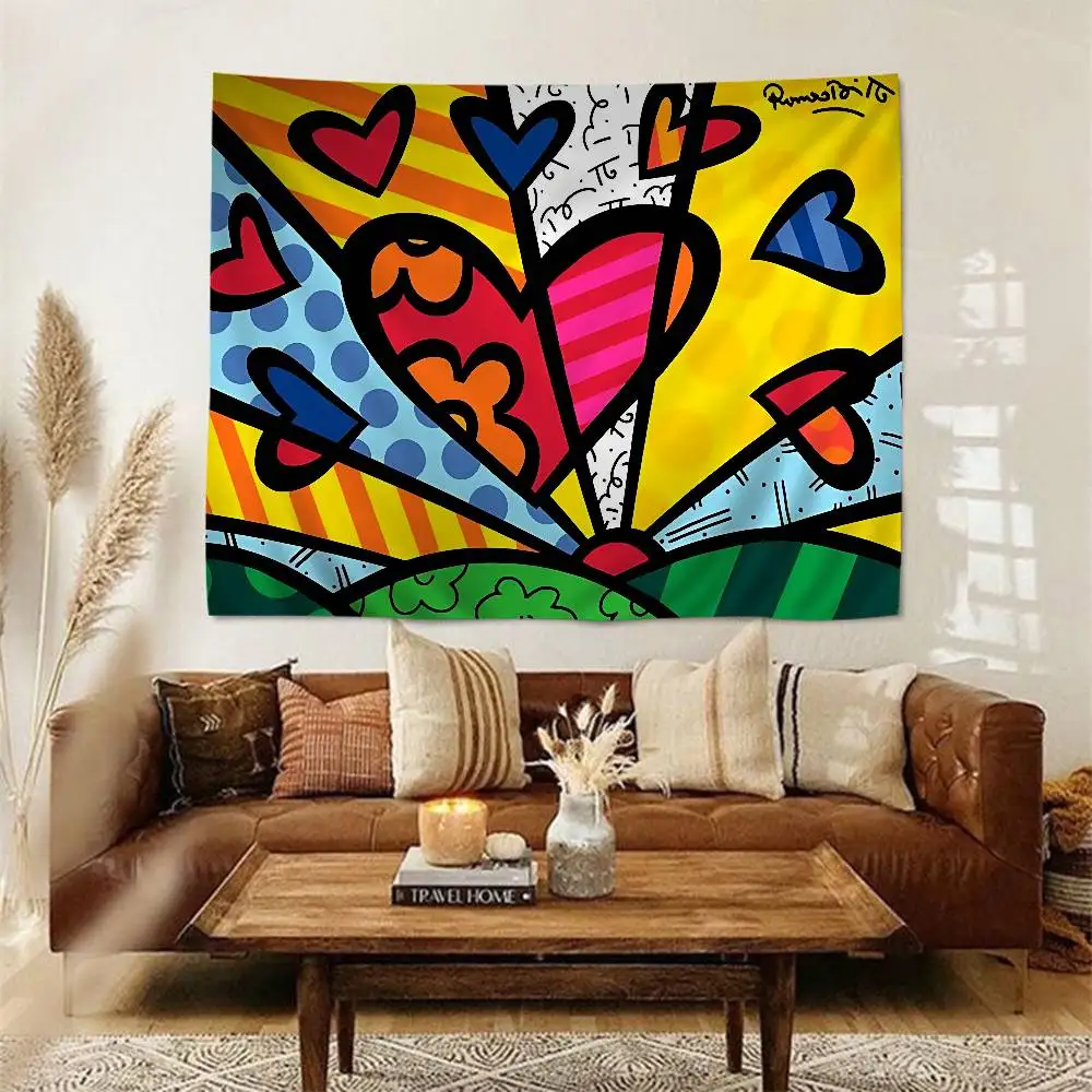 Britto Colorful Tapestry Wall Hanging Bohemian Wall Tapestries Mandala Wall Hanging Sheets
