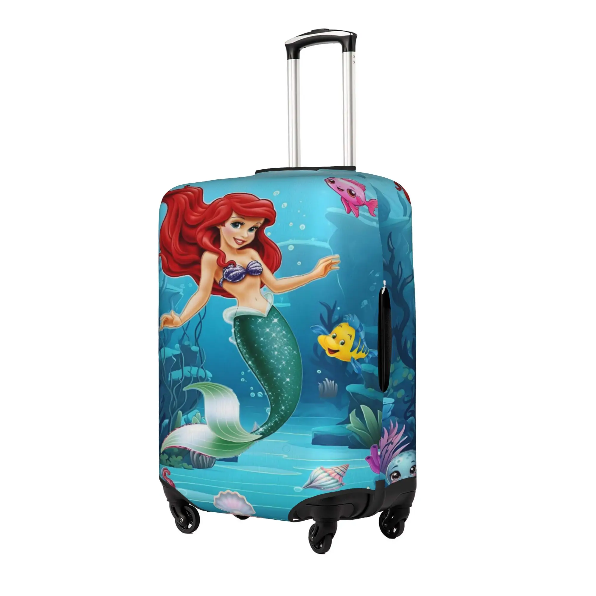 Custom The Little Mermaid Suitcase Cover Washable Fish Anime Luggage Protective Covers for 18-32 inch