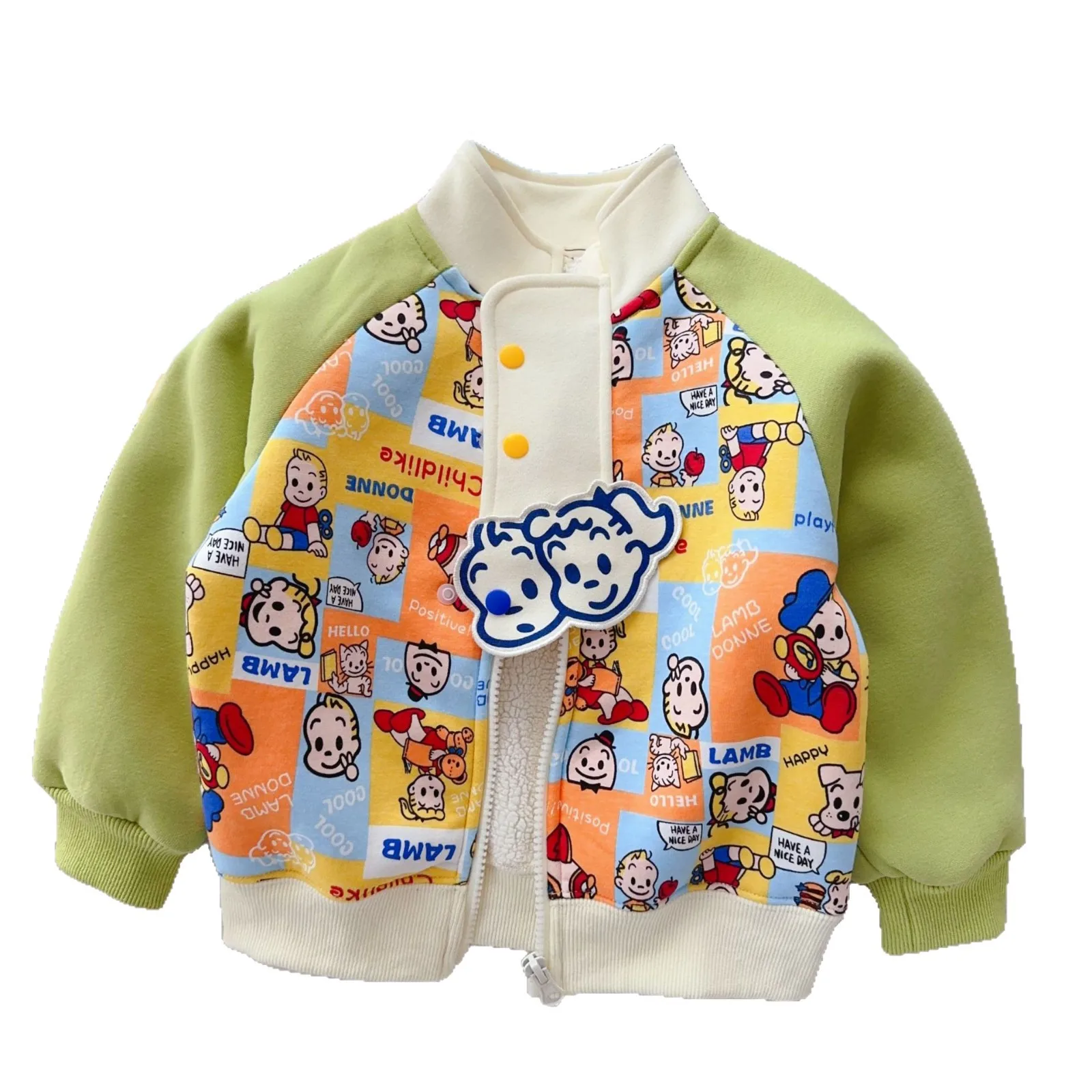 

Children's Jacket 2025 New Thickened Cotton Single breasted Cartoon Cute Autumn Edition Harada Boys' Charge Jacket