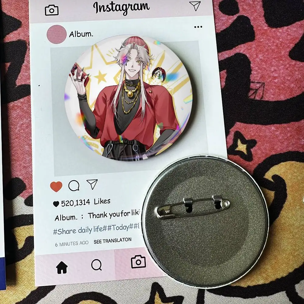 F-Freak Pierrot C-Circus Anime   Laser Badge Creative Pins Brooch for Bag Clothes Hat Decor Gifts Fans Collect