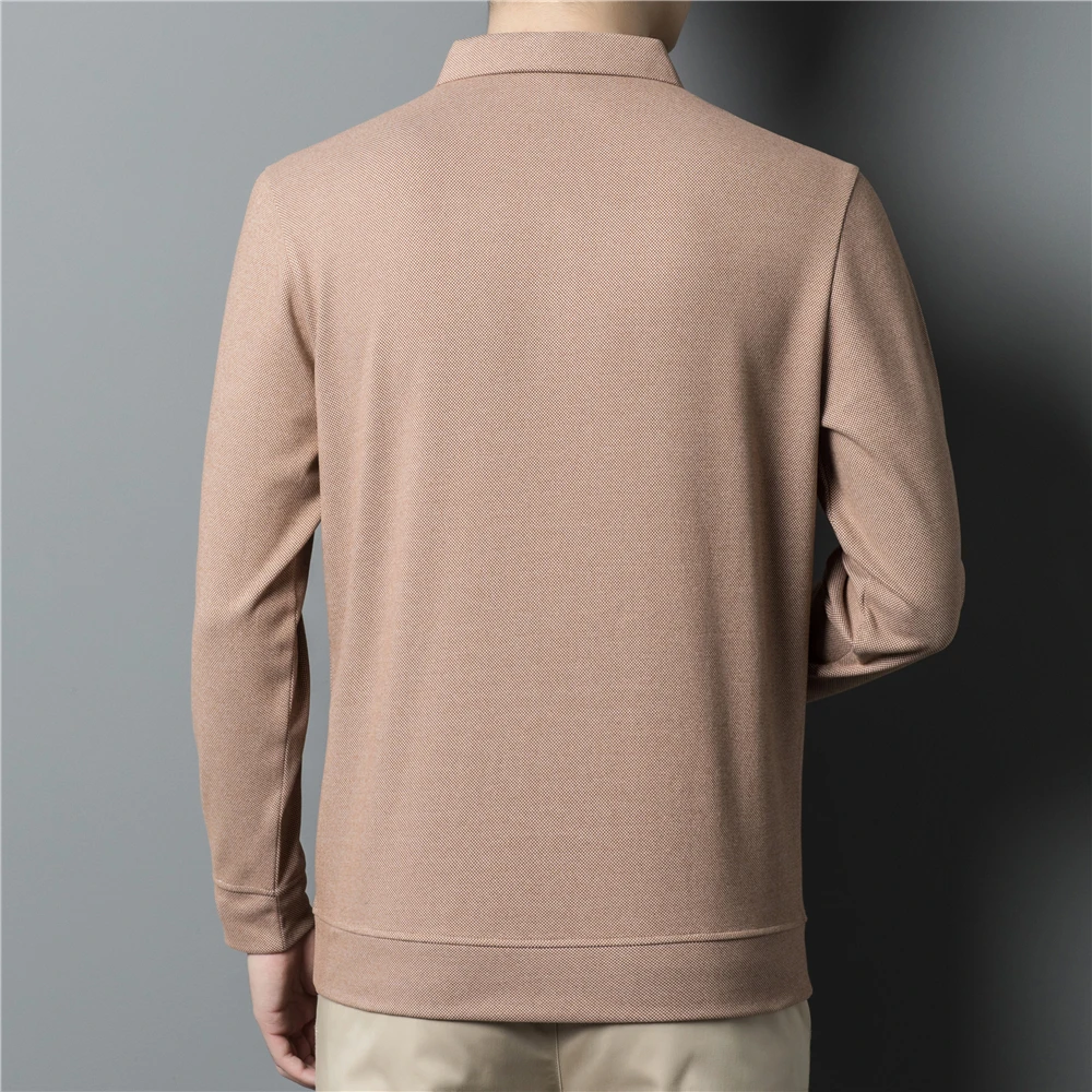 Brand Polo-Shirt Men Clothes Spring Autumn Classic Pure Color Long Sleeve T-Shirt Homme Business Casual Tops Z5128