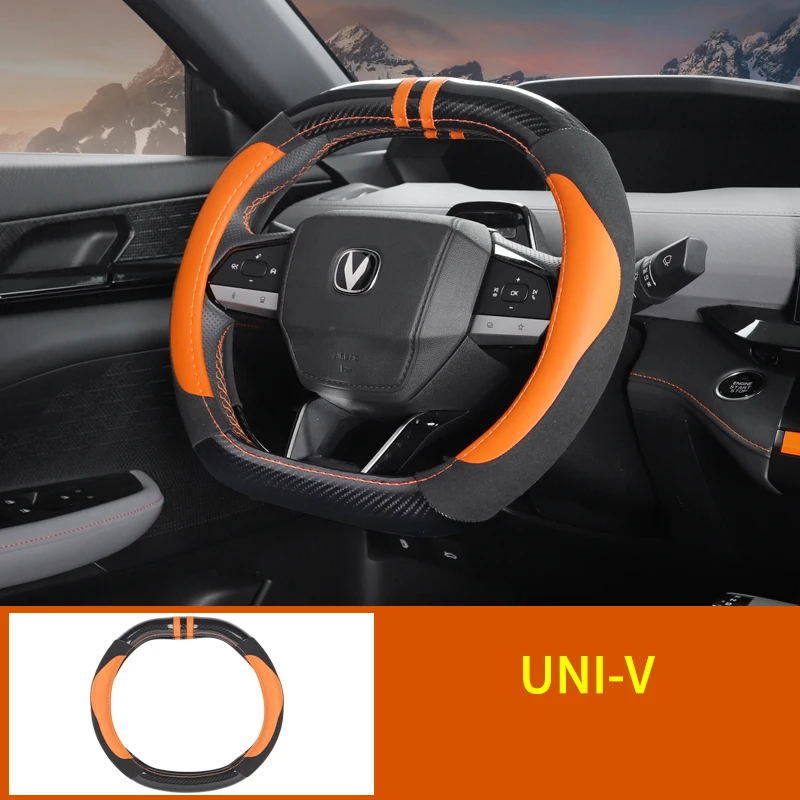 

Steering Wheel Cover for Changan UNIV UNI-V High Quality Car Decorative Accessories Suede Leather Fibre Interior Handle Cover