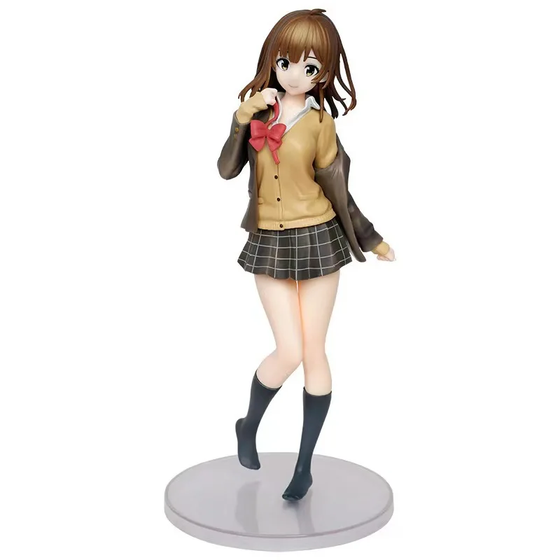 26CM Anime Figure Ogiwara Sayu Shave The Beard And Pick Up Schoolgirl Sitting Uniforms Model Ornaments Collection Doll Toys Gift