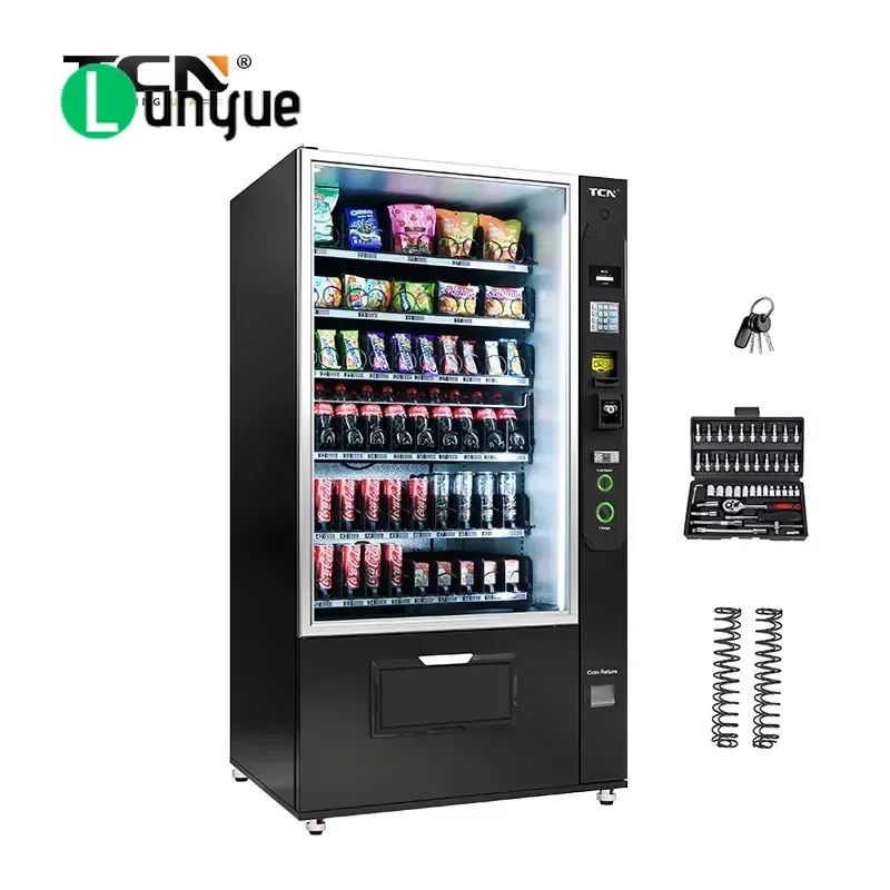 Commercial Combo Snack Beverage Vending Machine with Banknote Coin for Office Mall US Stock Fast Shipping