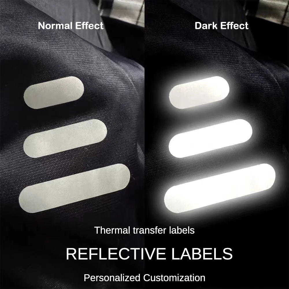 Custom Reflective Heat transfer Stickers -  Strong reflection Personalized logo for Warning Clothing T-shirts Pet Logo Stickers