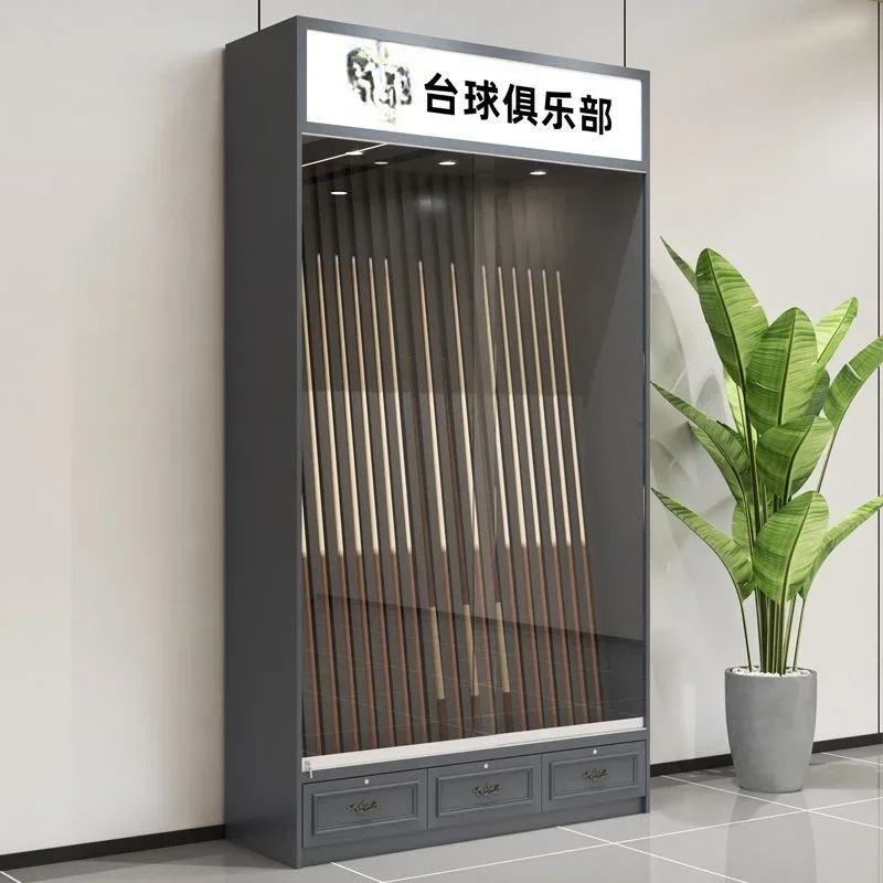 Club Cabinet Wooden Billiards Room Hall Member Rod Storage Display Cabinet Club Storage Cabinet Billiard Club Counter