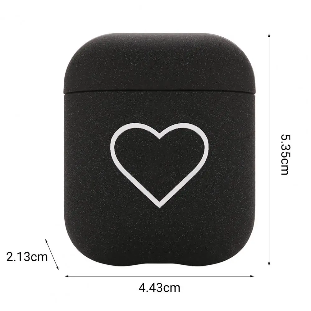 1/2 Soft TPU Headphone Shell Charging Hole Silicone Wireless Bluetooth Earphone Protective Case Cover Matte Love Heart