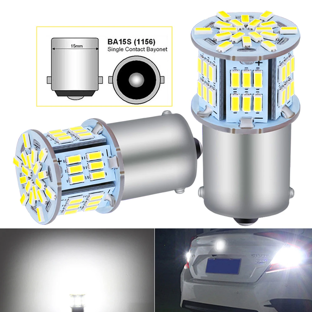 

2pcs P21W 1156 BA15S 7506 5008 R10W R5W Led Reverse Light Canbus Auto Tail Backup Fog Bulb Car Diode Daytime Running Lamp DC 12V