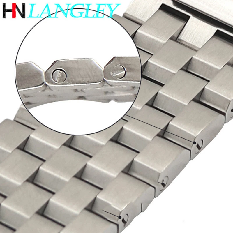 26mm 24mm 22mm 20mm 18mm Metal Watch Band Premium Solid Stainless Steel Watch Bracelet Straps Men Women Black/Silver WristBand