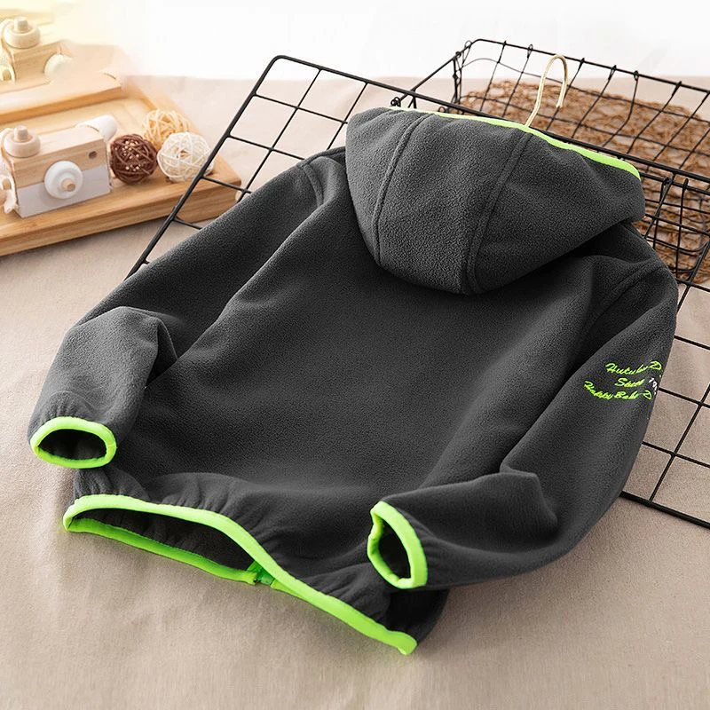 Children Fleece Jacket Boys 2022 Autumn Spring Kids Outerwear Boy Warm Coats Teenager Girls Double-Sided Velvet Clothing