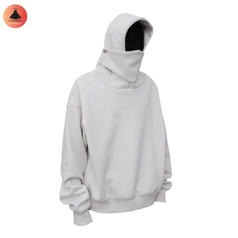 25SS New Paris Style Pure Colour Masked Hoodie Jacket Winter Mens Womens Simple Hip Hop Casual Hooded Sweatshirt