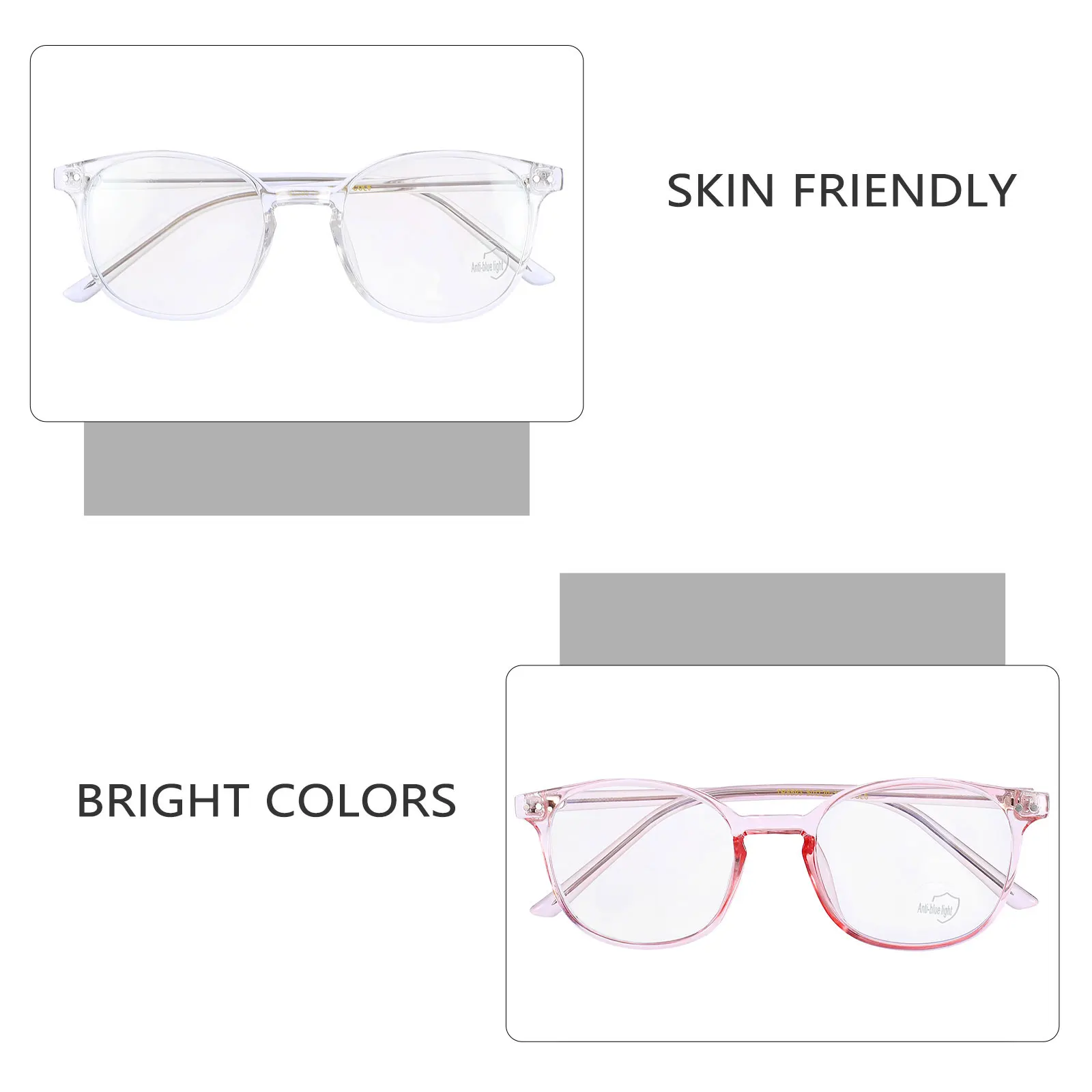 

Light Glasses Flat Mirror Gaming Eyewear Kids Blocking Lenses UV400 Protection Computer Vision Syndrome Relief Safe