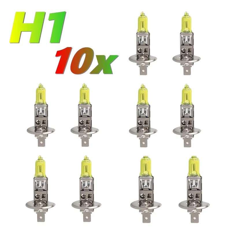 10x H1 H4 H7 H11 H3 H8 H10 HB3 HB4 3000K Super Yellow Halogen Car Bulbs Anti-Fog Rain Weather Fog Light Replacement 12V