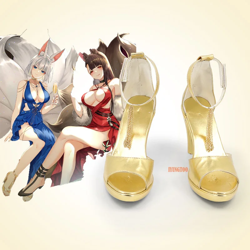 

Azur Lane Kaga Anime Characters Shoe Cosplay Shoes Boots Party Costume Prop