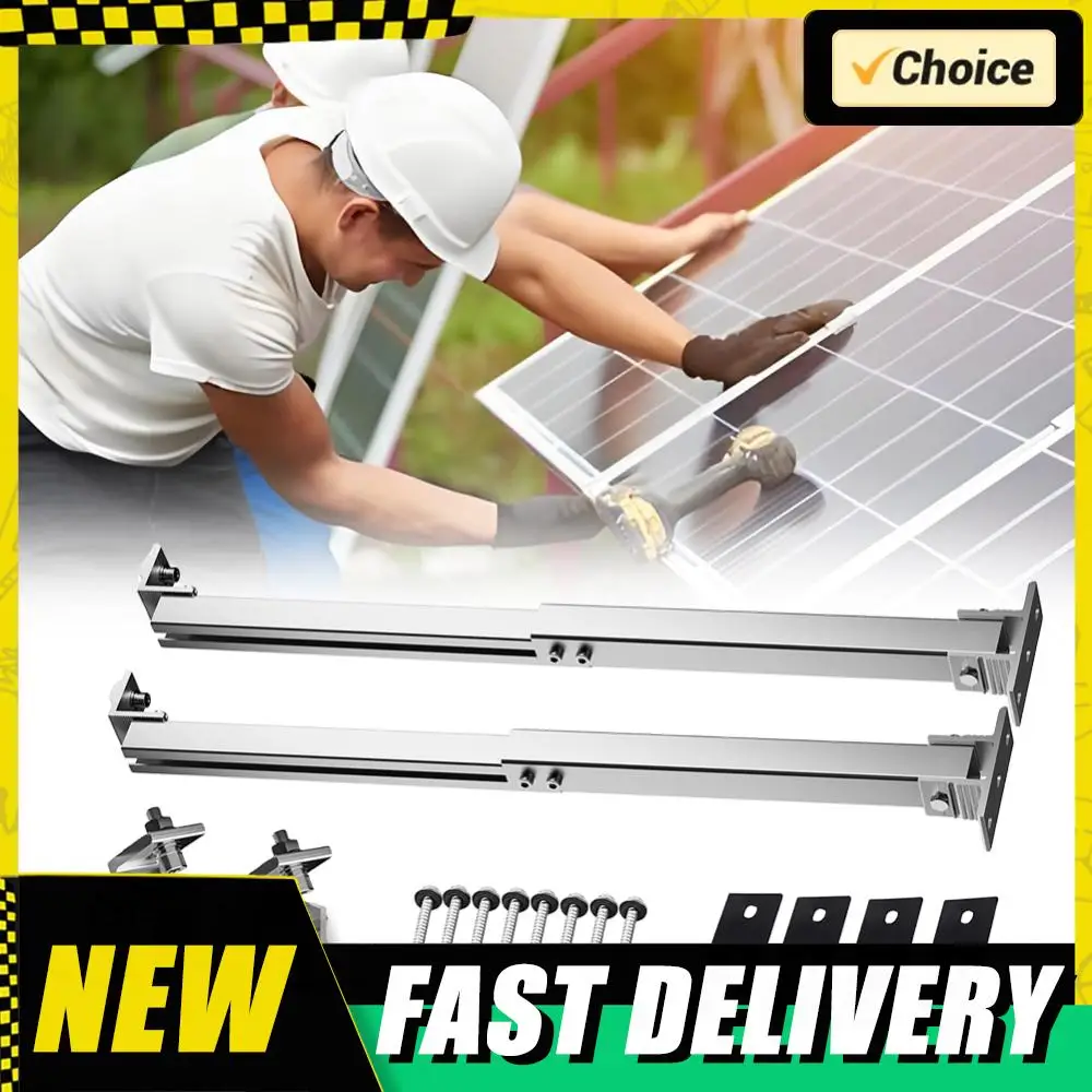 

Solar Panel Mounting Rack Adjustable Solar Panel Mounting Bracket Aluminum Alloy Flat Roof Mount Holder 15-30 Degrees