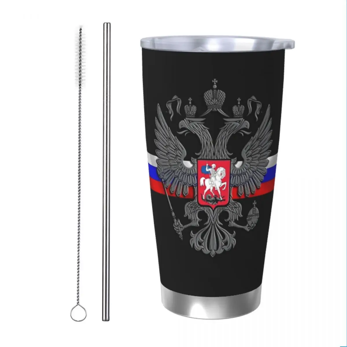 Russia Proud Tumbler Vacuum Insulated Russian Flag CCCP Socialist Thermal Cup Stainless Steel Travel Outdoor Mugs Water Bottle,