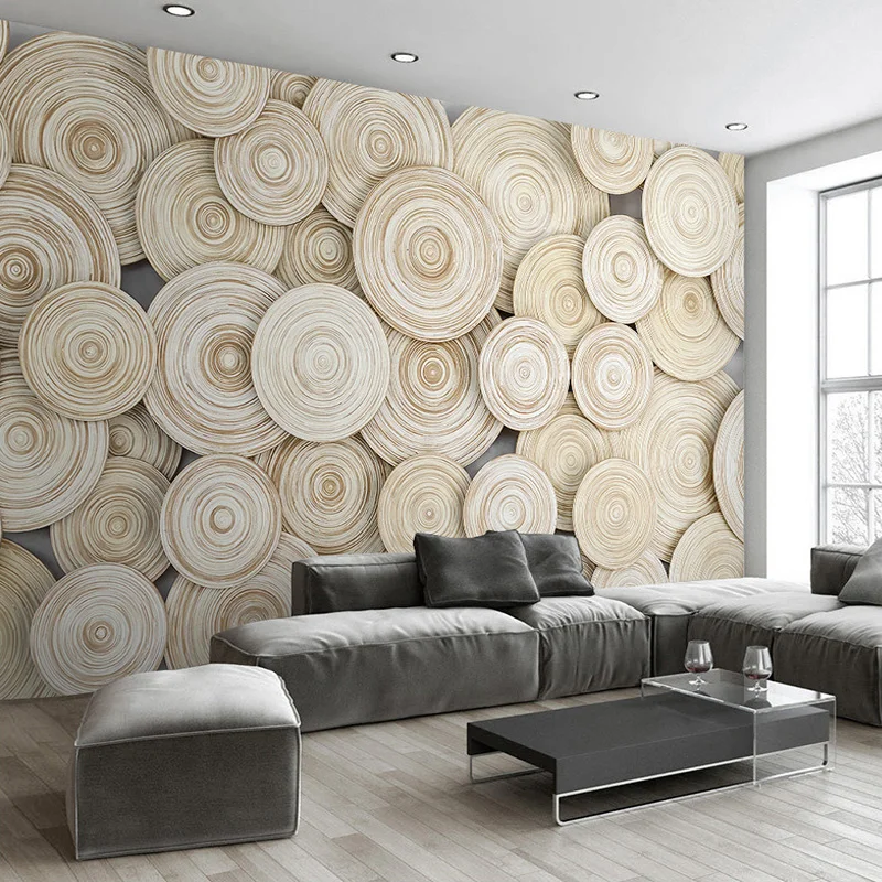 Custom Large Wallpaper Modern Home Design 3D Wood Texture Mural Paper Living Room TV Background Wall Decorative Home Improvement