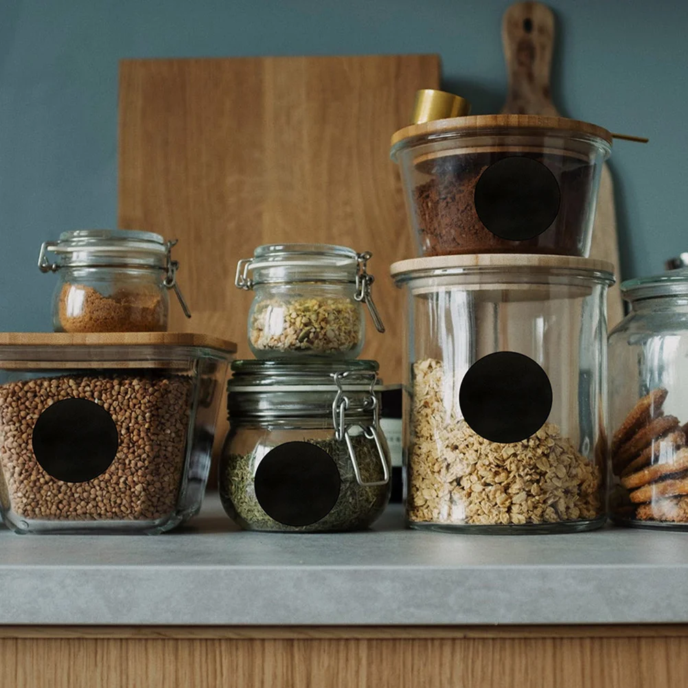 2 قطعة ملصقات نقطة سوداء مستديرة 25 مللي متر تسميات دائرة سوداء فارغة لاصق دائم لمكتب الفصول الدراسية المطبخ مخزن الكتابة #5