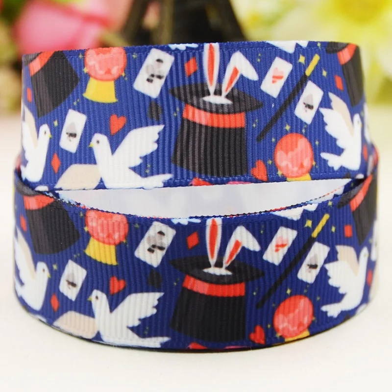 22mm 25mm 38mm 75mm POKER & Magic Cartoon printed Grosgrain Ribbon party decoration 10 Yards