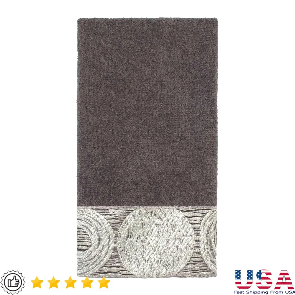 

Современное жаккардовое полотенце на кончиках пальцев, мягкое хлопковое декоративное полотенце с металлической каймой, сушка для рук в ванной комнате