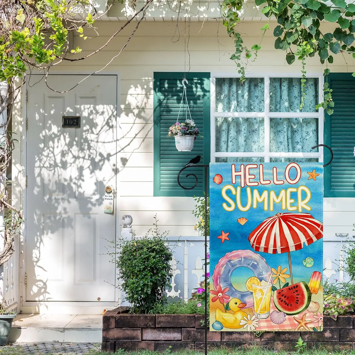 Swimming Ring Beach Hello Summer Garden Flag 12x18 Inch Double Sided Small Mini Yard Flag Outdoor Outside Holiday Party Deco jjp