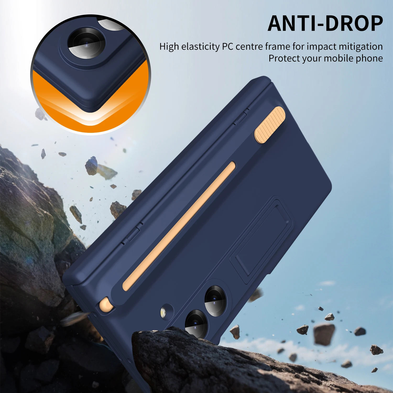 لسامسونج غالاكسي Z أضعاف 7 6 5 4 3 تلسكوبي S فتحة القلم حامل المفصلي جراب هاتف الشاشة الخارجية الزجاج فيلم ماتي الغطاء الواقي