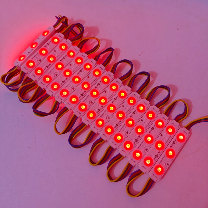 20 pçs/lote SMD 5050 Chip 3 LED Módulo de LED de Injeção 12V Com lente À Prova D' Água IP67 1.5W RGB LED Sinal Loja Sanner Canal Letras