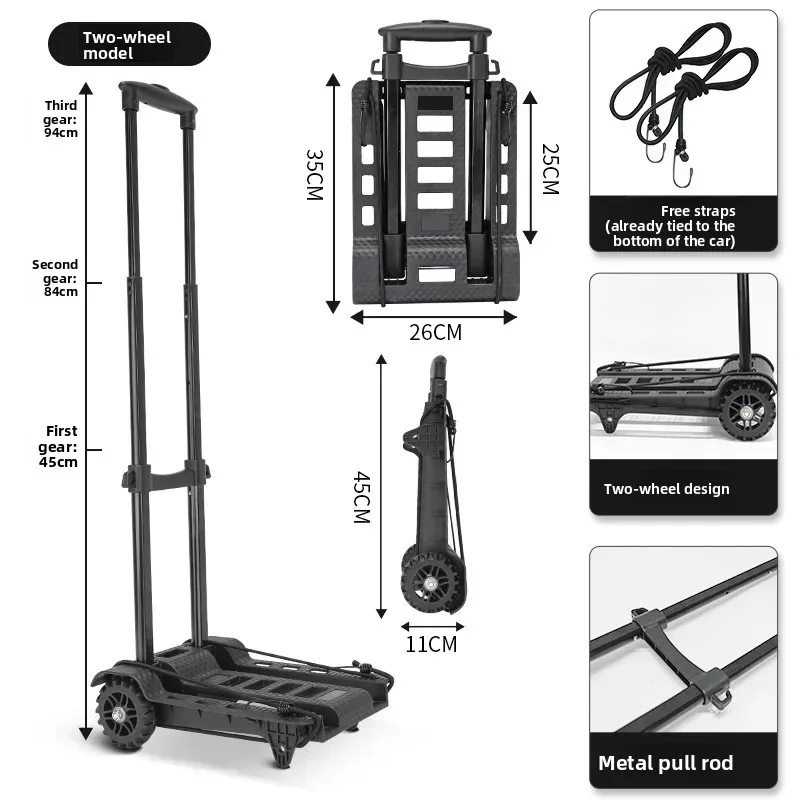 Minimalist Portable shopping cart folding trolley household trolley luggage cart trolley