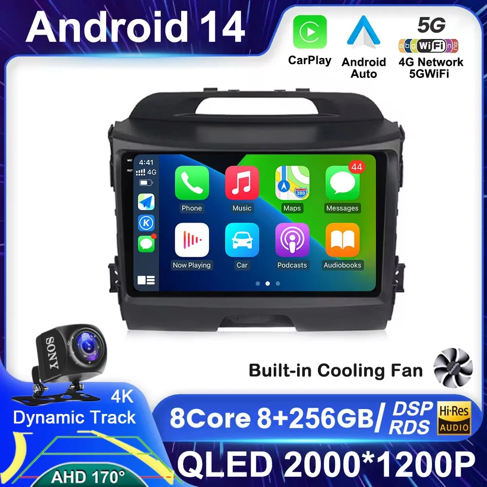 

Android 14 for KIA Sportage 2010 2011 2012 2013 2014 2015 2016 Car Radio Multimedia Player Autoradio Video GPS Navi WiFi 2 Din