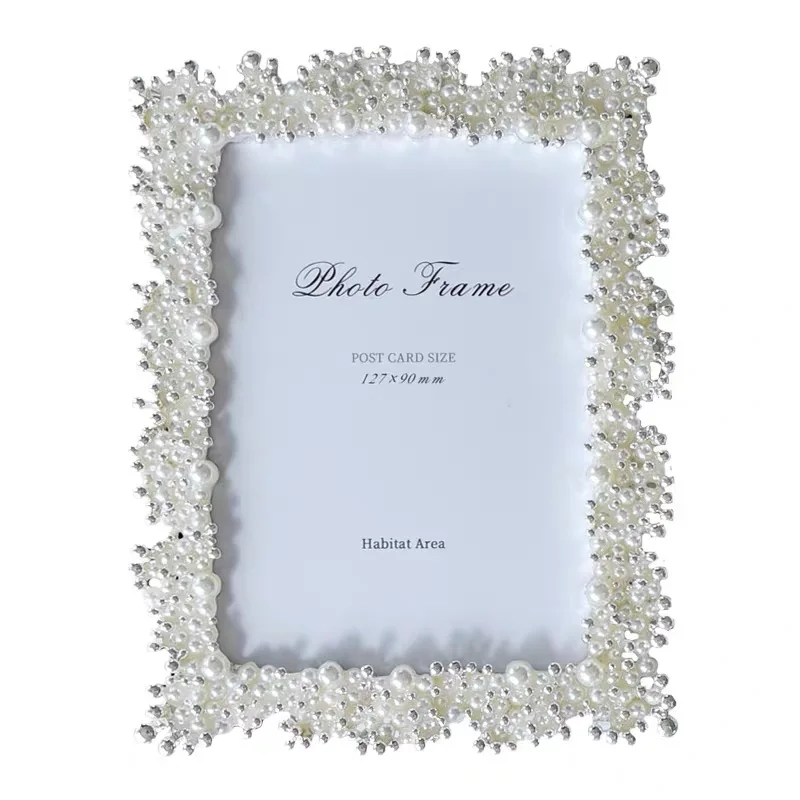 Modern Luxury Fashion Inlaid Pearl Metal Picture Frame Desktop Porch Wine Cabinet Decoration Birthday Wedding Gift