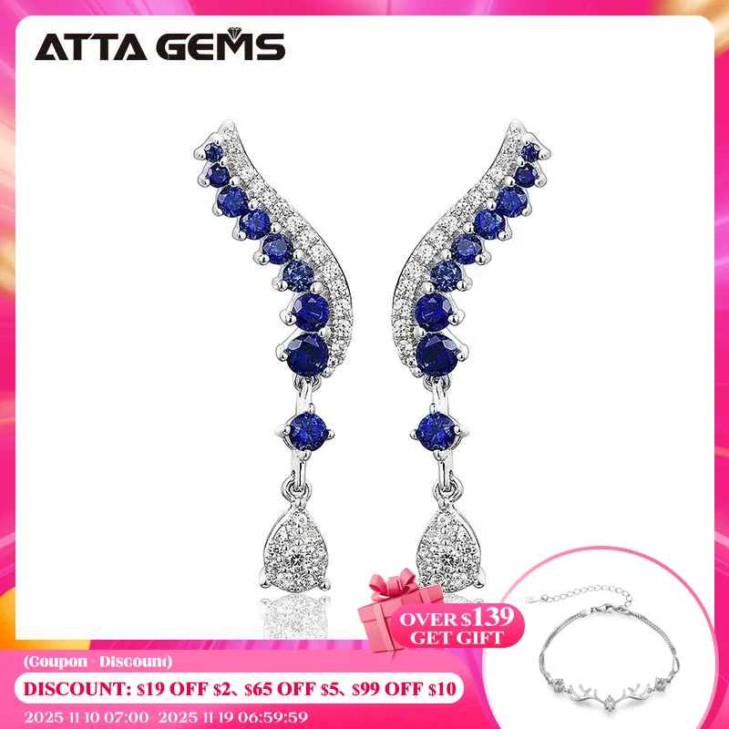 

Женские серьги из серебра 925 пробы с синим сапфиром