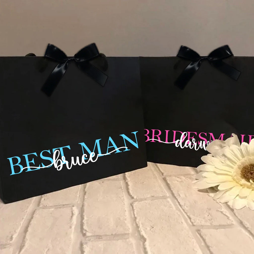 1pc Custom Bridesmaid Groomsmen Wedding Bachelorette Party Gift Bag Personalized Reusable High Quality Birthday Custom Gift Bag