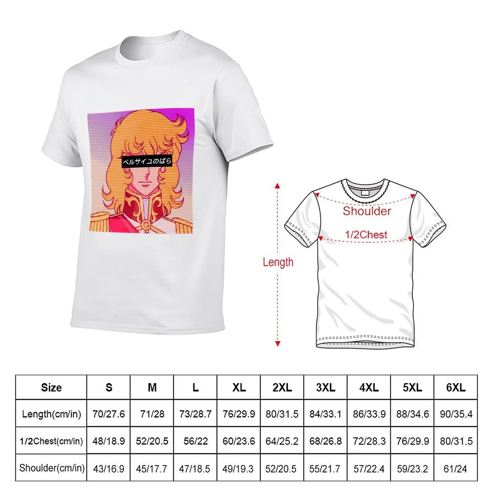 Rose Of Versailles Vapor Wave Fan Art T-Shirt blue archive tshirts personalised clothing for men