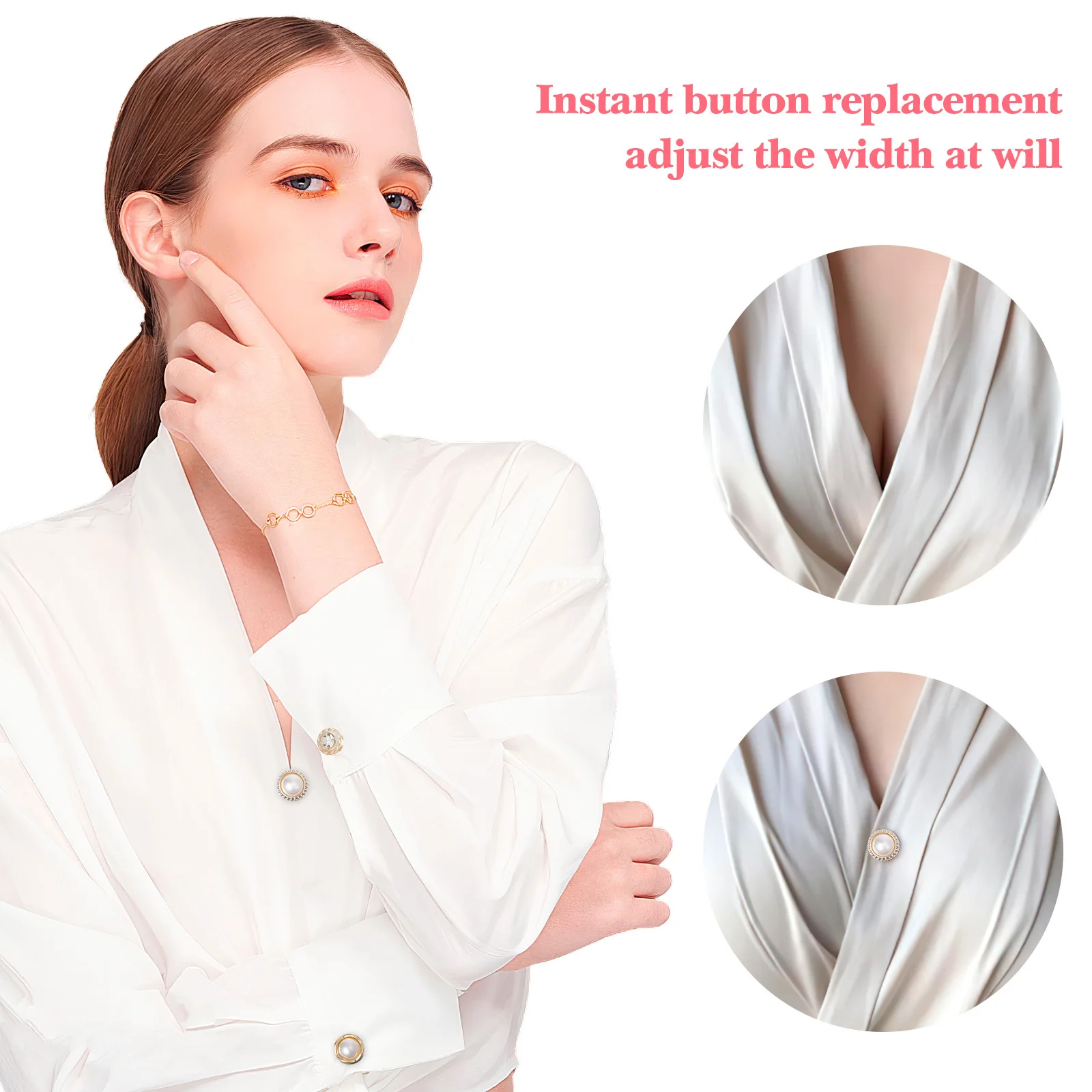 

40pcs Anti-Flash Button Pins No Sew Brooch Buttons For Shirts Blouse Decorative Studs Press Fasteners Clothes Repair Fancy Pearl